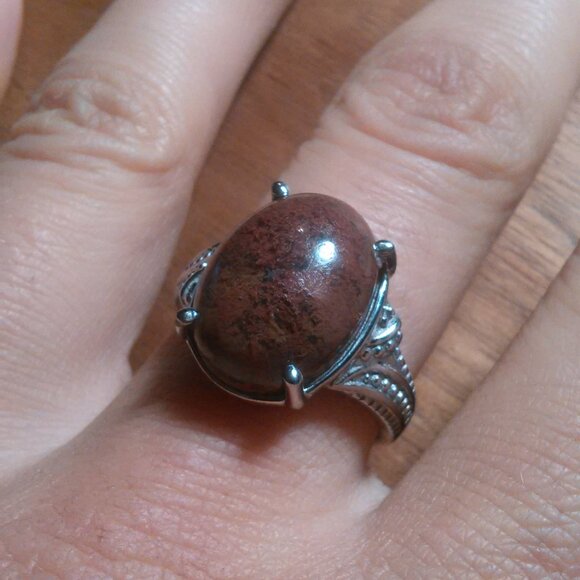 Aqua Nueva Moss Stainless Steel Solitaire Ring (Size 8) - Picture 13 of 16